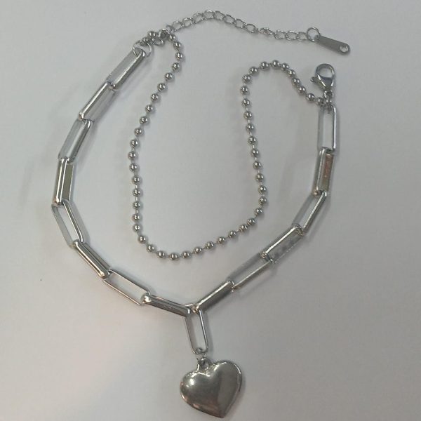 Pulsera Acero con dige Corazon-108301