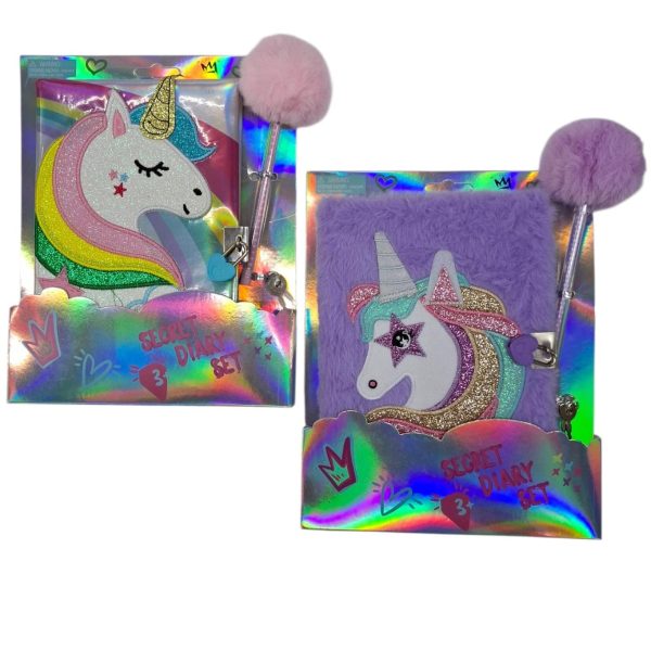DIARIO INTIMO 21X15 ACOLCHADO UNICORNIO + LAPICERA-03296