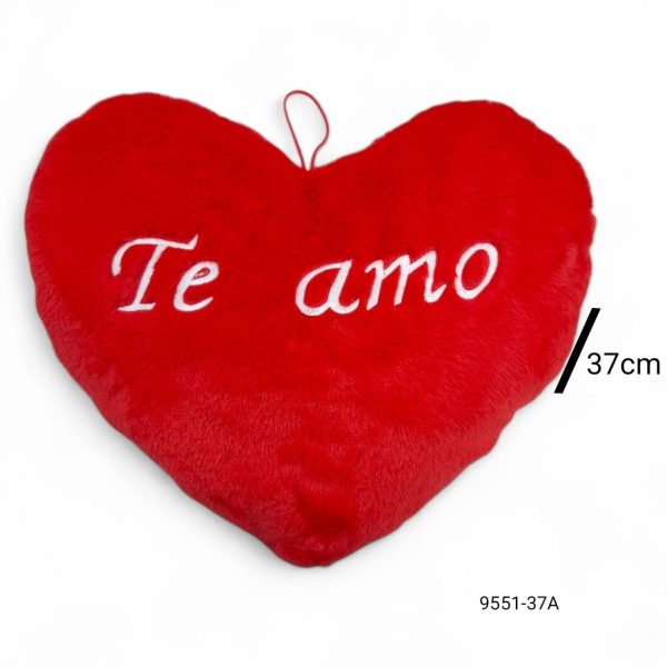 CORAZON peluche 37 cm corazon rojo "te amo"paraa colgar-9551-37A
