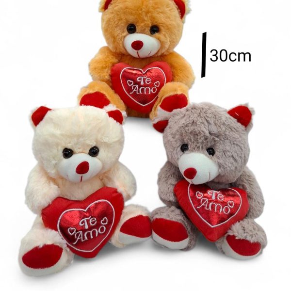 Oso peluche 30 cm con corazon TE AMO- 3959