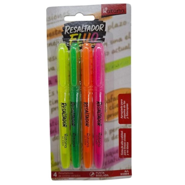 Resaltador fluor x 4 en estuche- 85284