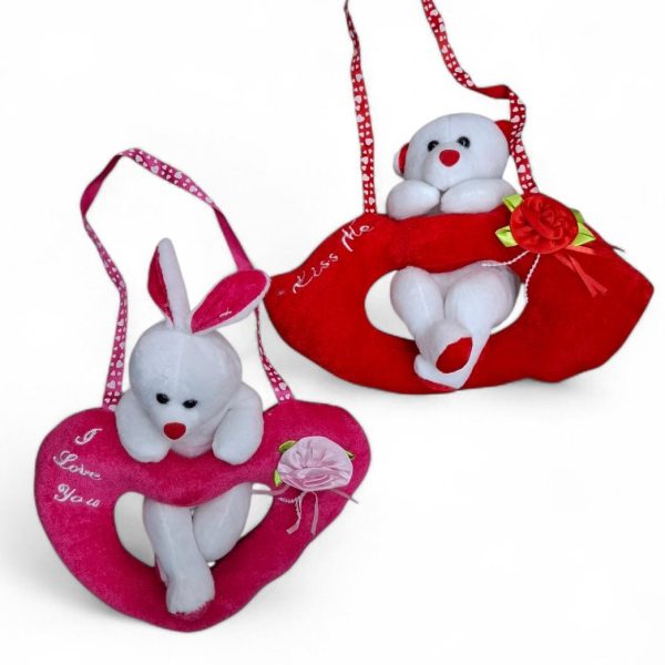 Oso peluche abrazando boca-corazon- 2218