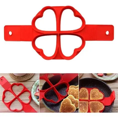 Molde Silicona para 4 panqueques Corazon-88461