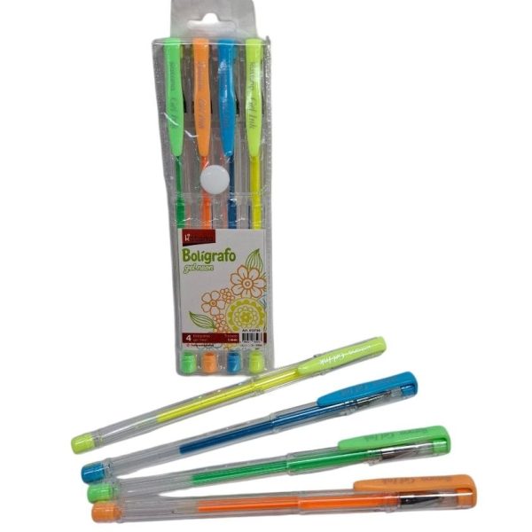 Boligrafo gel NEON x 4 - 85437