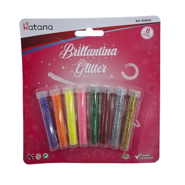 Glitters x 8 colores en tubo en blister- 73009