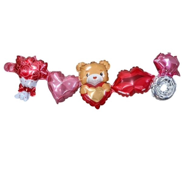 Globo guirnalda 75 cm osito corazon boca - 88025