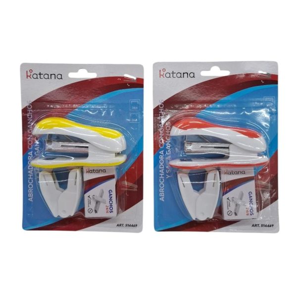 Set abrochadora 24/6 + saca ganchos + ganchos 24/6 en blister-70357