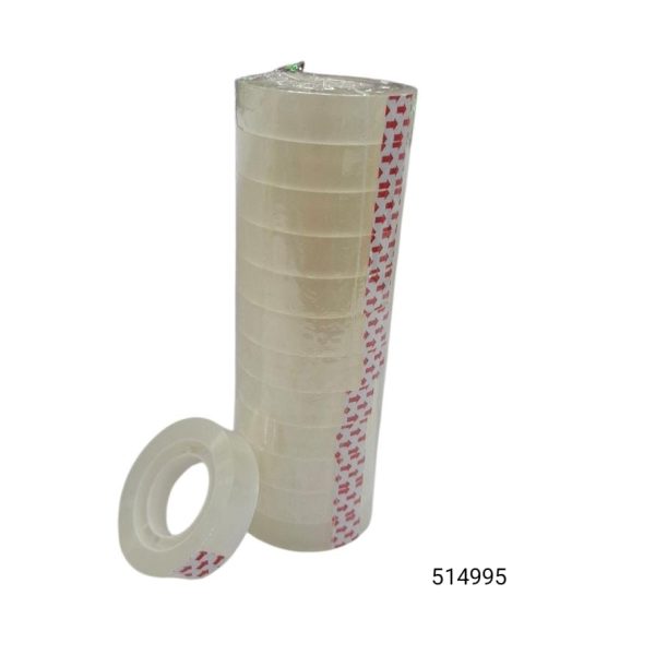 Cinta escolar transparente 30 mts x 12 rollitos- 514995