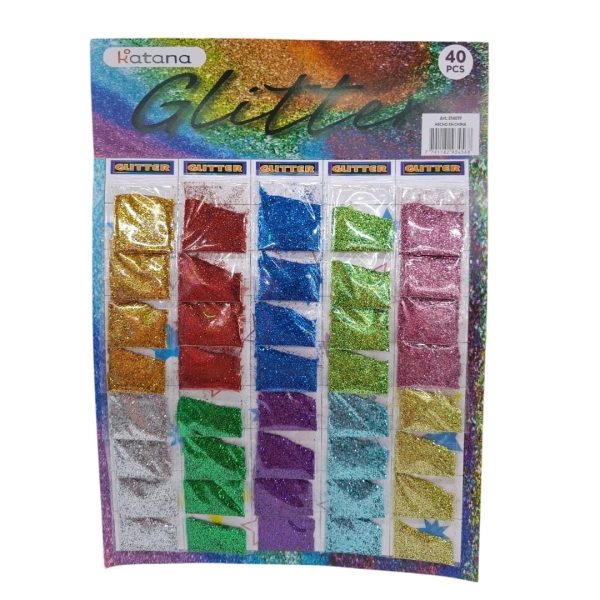 Glitters x 40 bolsitas -10 colores en blsiter-34568