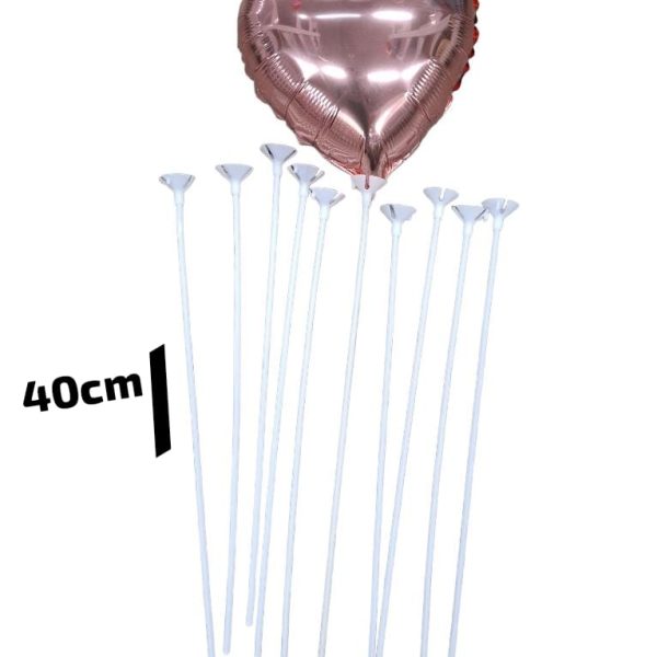 Palitos para globos con copito 60 cm blancos- 00024B