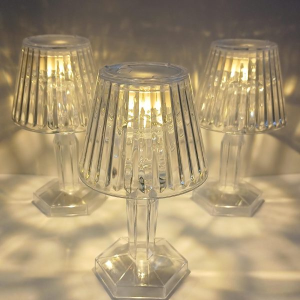 Adorno velador transp 11 cm led  con pilas- 01104