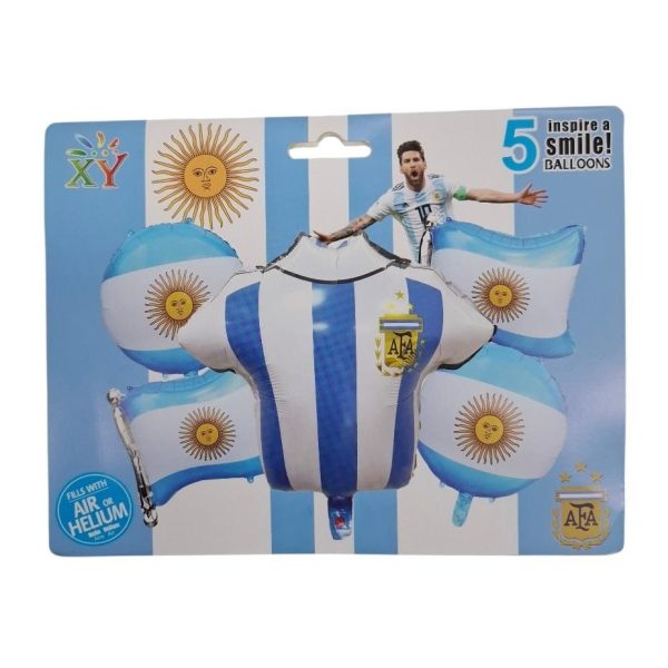 Set x 5 globos metalizados ARGENTINA -10322