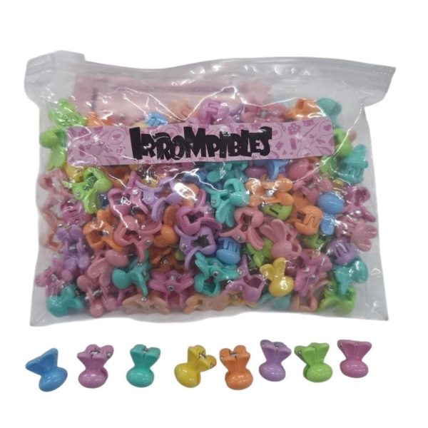 Mini broches x100 surt. color en estuche PVC con cierre-150414