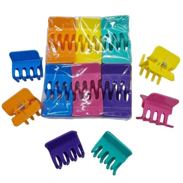 Broche x 12 cuadrado 5 cm surtido color- 10714