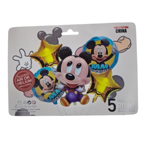 Set x 5 globos metalizados RATON - 21605B