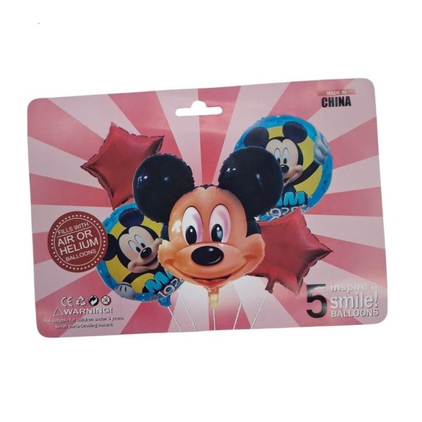 Set x 5 globos metalizados RATON - 21605M