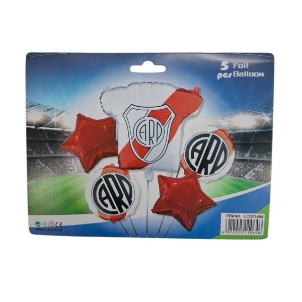 Set x 5 globos metalizados RIVER- 10646R