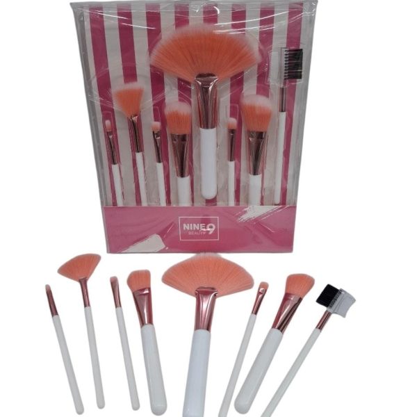 Pinceles para maquillajes x 8u en caja PVC transparente- 49914