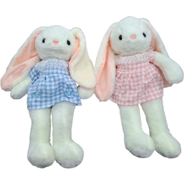 Coneja 55 cm peluche con vestido cuadrille- 00350
