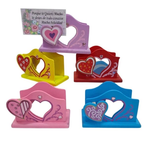 Porta notas madera con broche sujeta notas- 03002