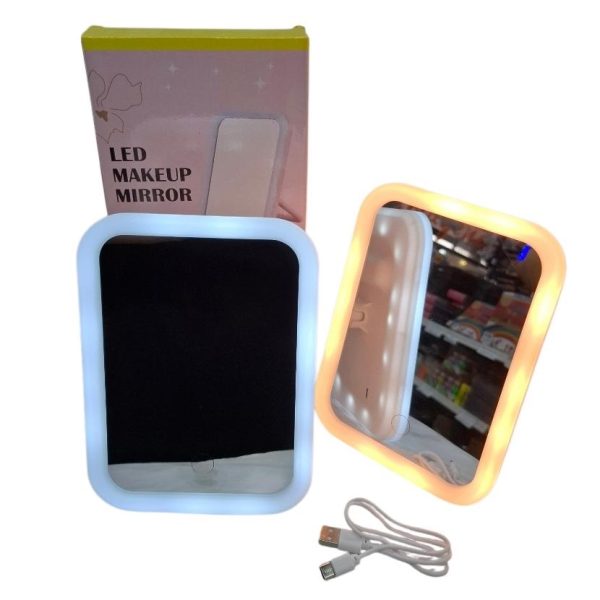Espejo 14x20 con luz led carga usb- luz intercambiamble- 08393