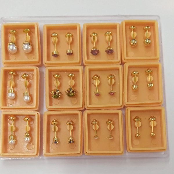 Aros ABRIDORES enchapado oro  x12u surtidos - 12700