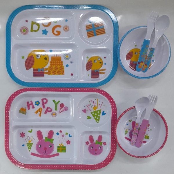 Set infantil 4 pzas- Plato-Bowls y cubiertos para bebes- 13151