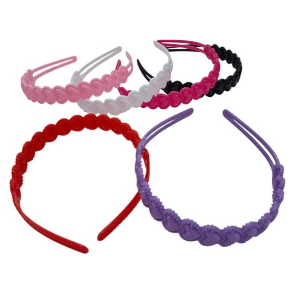 Vincha plastica 2 cm corazones  color X6U-15023