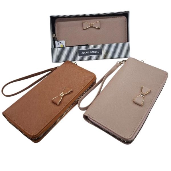 Billetera fichera 20 cm 1 cierre con aplique moño en caja- 17131