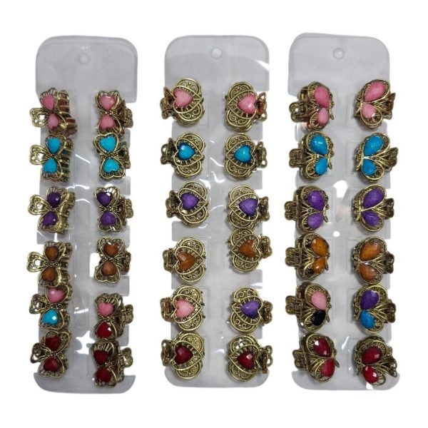 Mini broche 2,5 cm x12 u metal con aplique- 17681