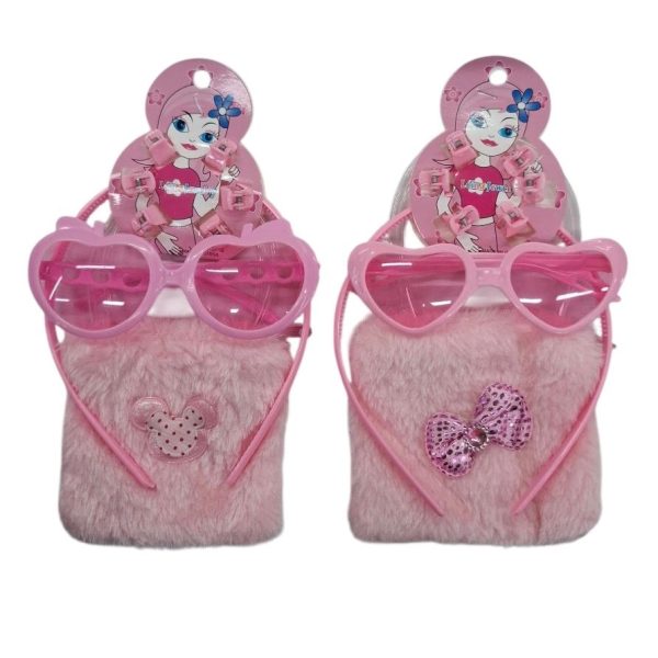 Set infantil carterita peluche + lentes+ vincha - 17698