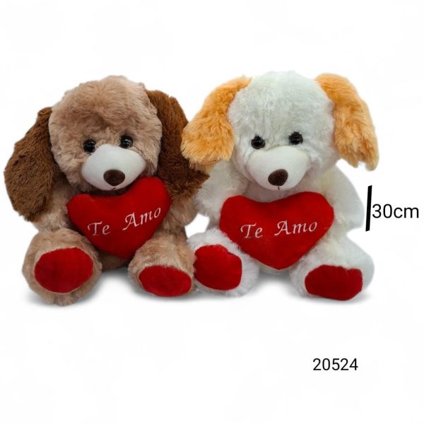 Oso-Perro peluche 30 cm con Corazon TE AMO- 20524
