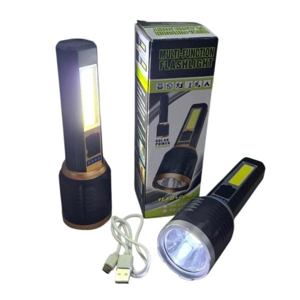 Linterna Multifuncion Recargable USB y carga solar 18CM - 22022