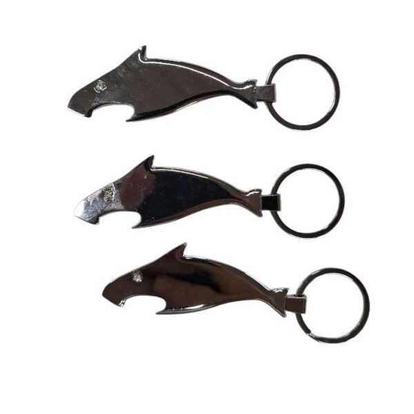 Llavero abridor de botellas metal tiburon liso-26421