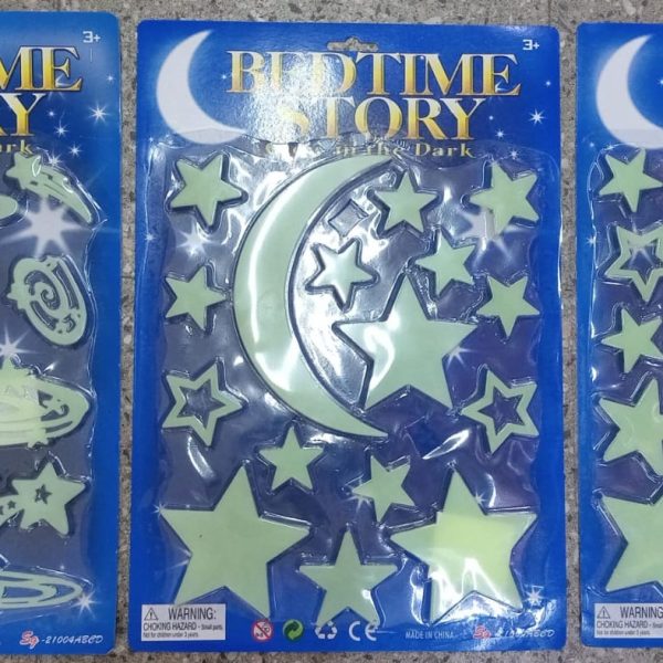 Apliques fluor planetas- estrellas en blister- 28428