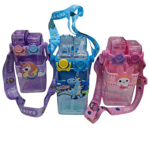 Cantimplora acrilica ROBOT con apliques-sorbete-pico manija y tira- 29804