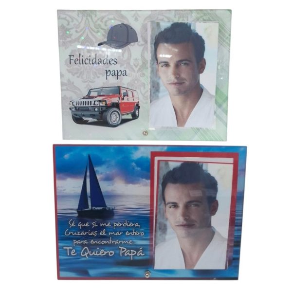 Portarretrato de vidrio 10x15 Felicidades Papá- 33604