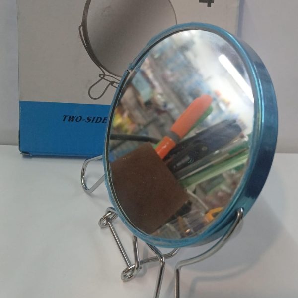 Espejo doble faz 4" (10cm)  con aumento marco metal- 35024
