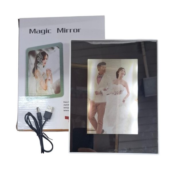 Portarretrato espejado luz led usb 10x15 cm-40167
