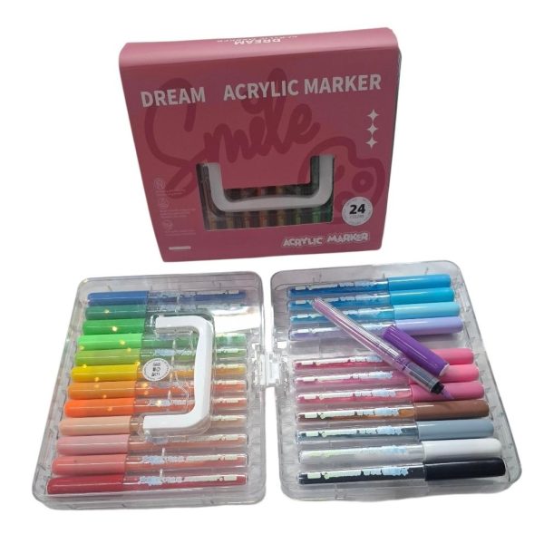Marcadores acrilicos x 24u en en valija acrilica- 40568
