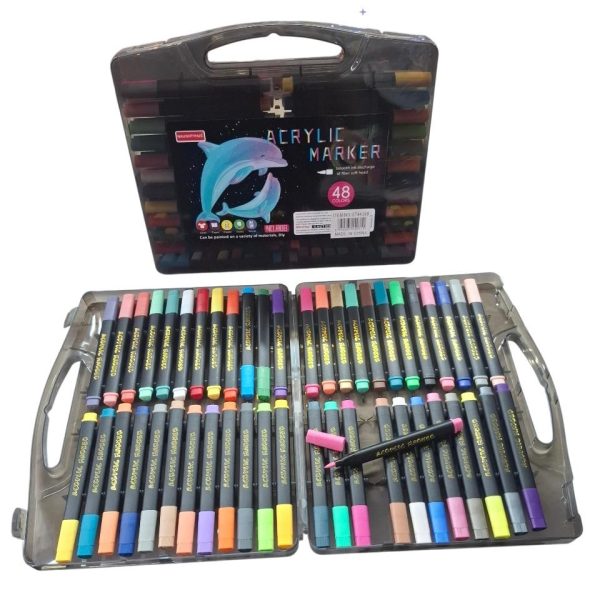 Marcador acrilicos x 48u en valija plastica- 40711