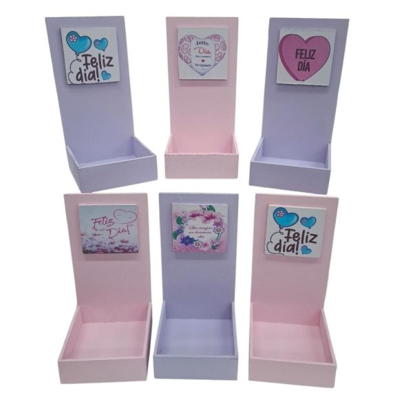 Base madera para mate - taza-peluche - multiuso- FELIZ DIA- 4281