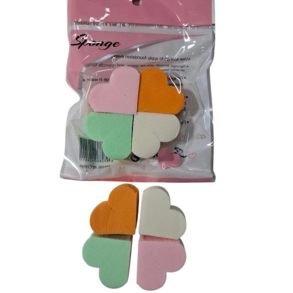 Esponjitas maquillaje x 4 forma corazon- 49679