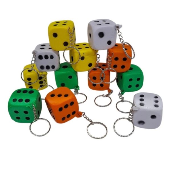 Llavero goma DADO 3x3cm- 5505