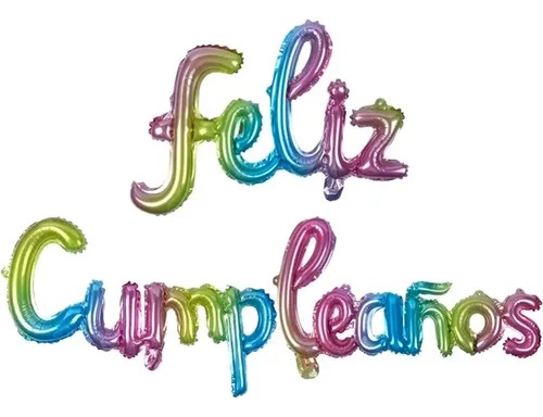 Globo Feliz Cumpleaños multicolor letra cursiva- 57718