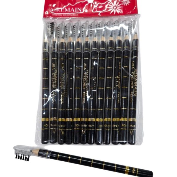 Delineador negro con cepillo para cejas x 12u- 8013