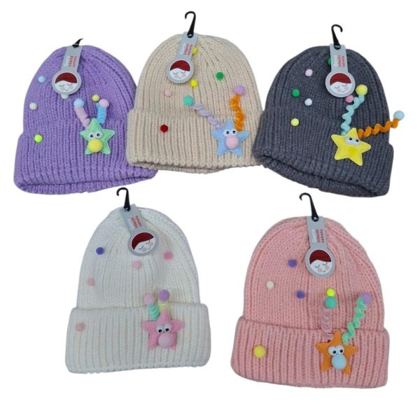 Gorro tejido infantil con aplique-80421