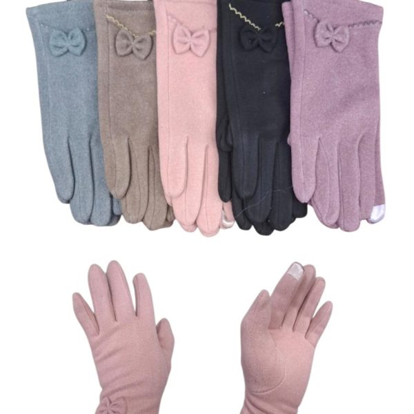 Guante dama Polyester con aplique moño- 88212