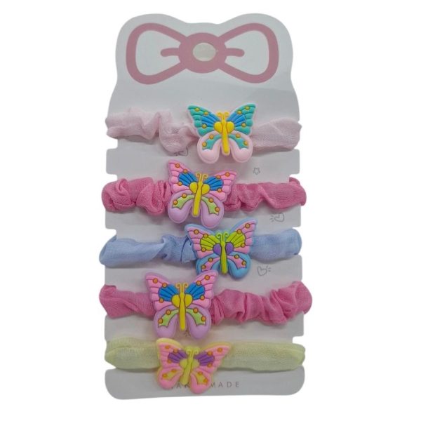 Scunzys tela x 5u con aplique goma MARIPOSAS- 16643-