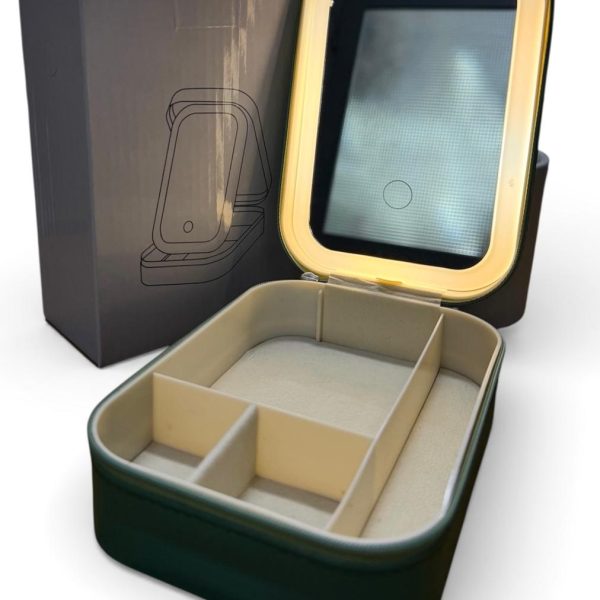 Alhajero 10x10 con cierre y espejo con luz carga usb- 65785